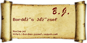 Bordás József névjegykártya