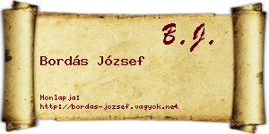 Bordás József névjegykártya